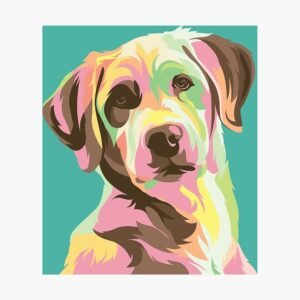 Labrador Dog: Colourful Retro Dog Illustration